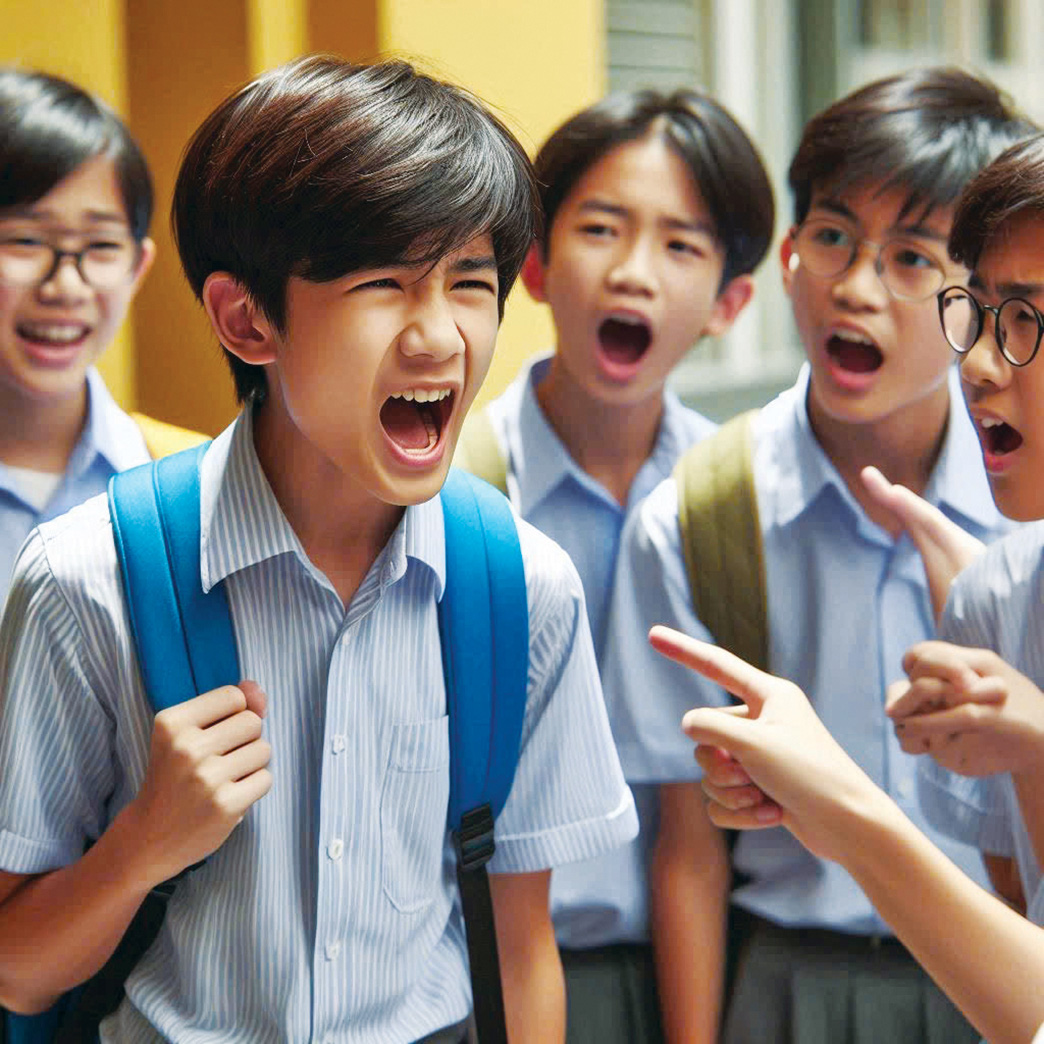 Một nhóm bạn hùa theo nói xấu bạn mình.