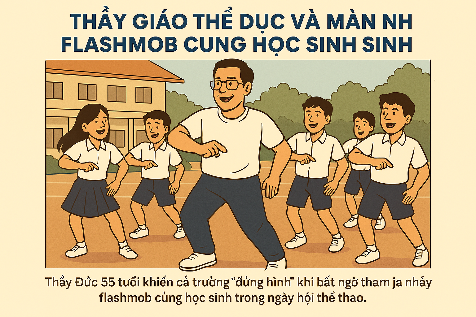 Thầy Giáo thể dục và màn nhảy Flashmob cùng Học Sinh